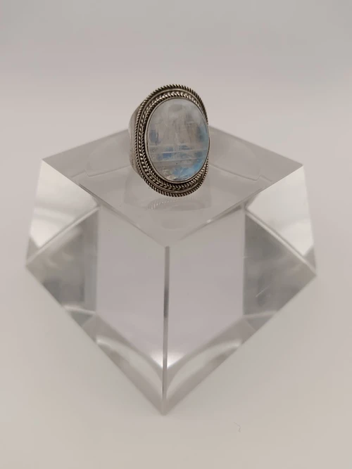 Bague pierre de lune Arc en ciel 925