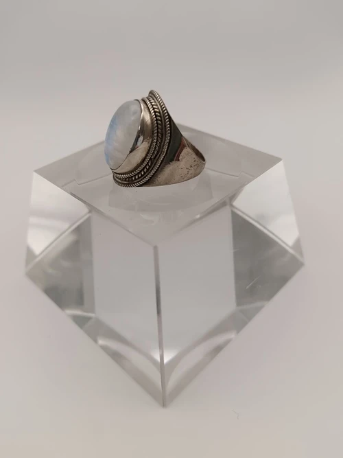 Bague pierre de lune Arc en ciel 925