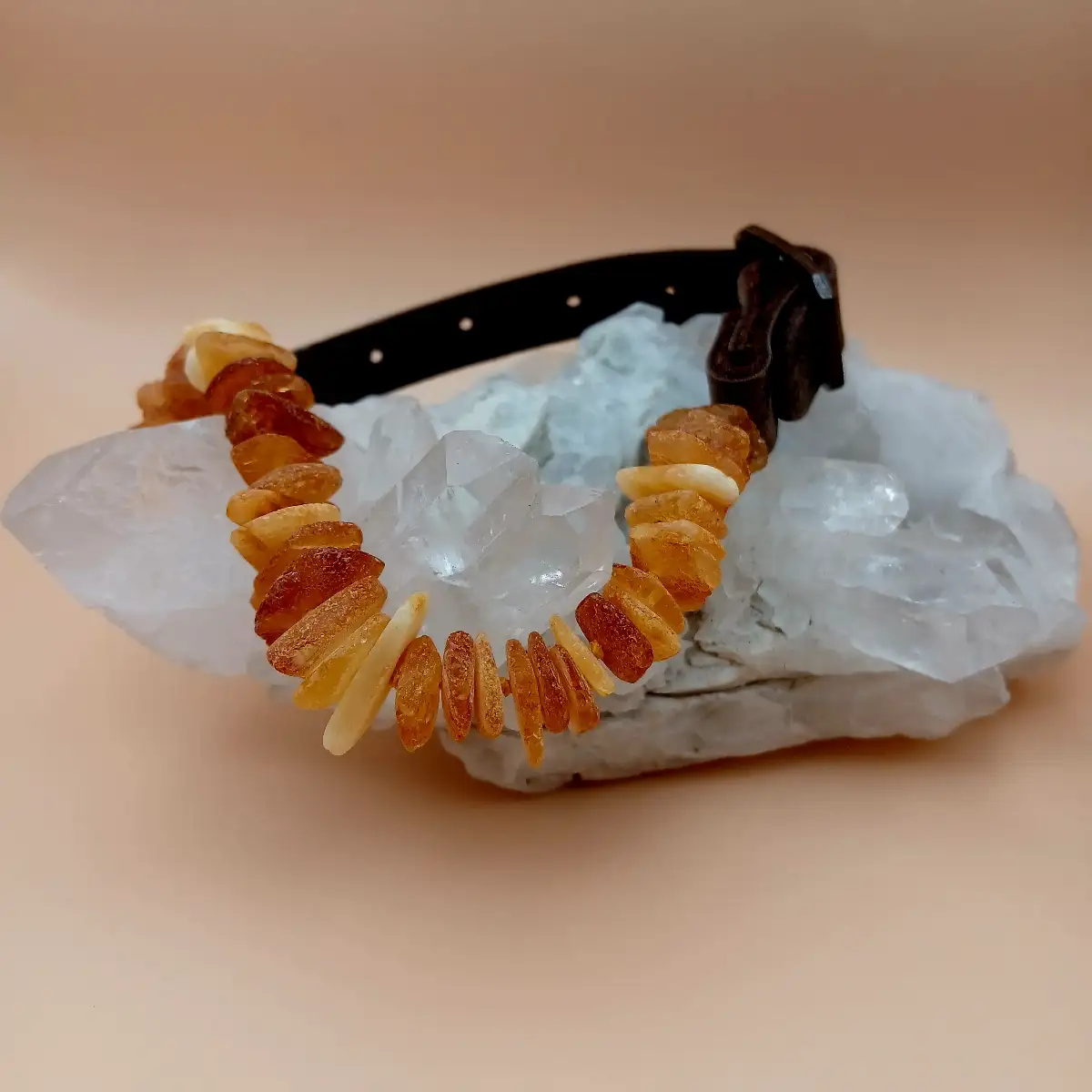 Collier Anti-Puces et Anti-Tiques en Ambre Naturel – 25/30 cm