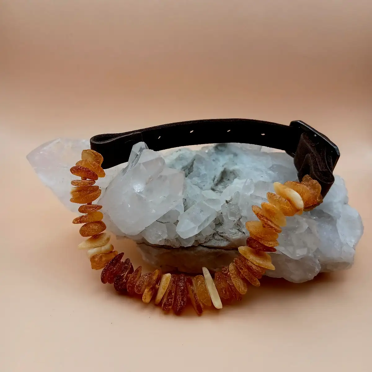 Collier Anti-Puces et Anti-Tiques en Ambre Naturel – 25/30 cm