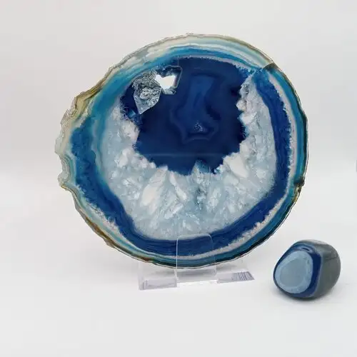 Tranche Fine d’Agate Bleue –Harmonie & Sérénité