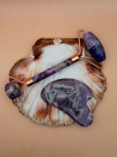 Coffret Bien-Être – Face Roller & Gua Sha en Améthyste