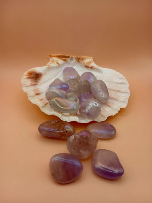 Pierre Roulée Améthyste Quartz Aura (A)