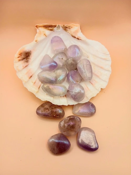 Pierre Roulée Améthyste Quartz Aura (A)