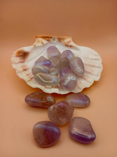 Pierre Roulée Améthyste Quartz Aura (A)