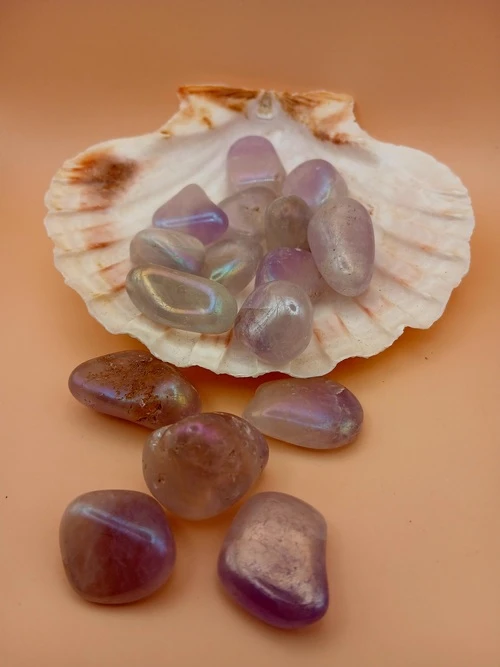 Pierre Roulée Améthyste Quartz Aura (A)