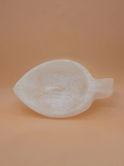 Vide-Poche en Sélénite – Forme Feuille