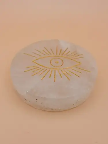 Palet en Cristal de Roche Gravé – Œil qui Voit Tout