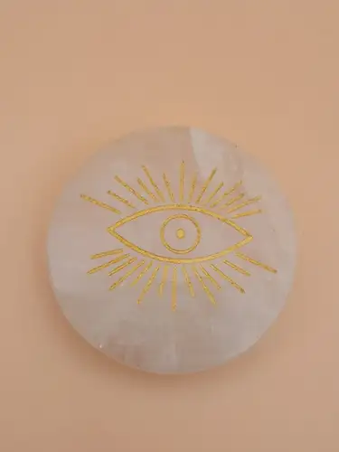 Palet en Cristal de Roche Gravé – Œil qui Voit Tout