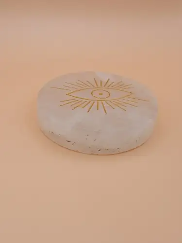 Palet en Cristal de Roche Gravé – Œil qui Voit Tout