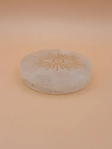 Palet en Cristal de Roche Gravé – Œil qui Voit Tout