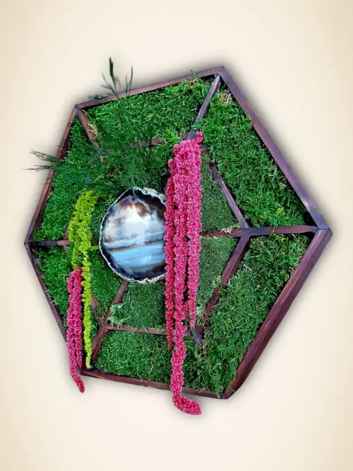 Mandala Végétal avec Agate Paysage