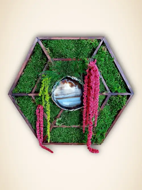 Mandala Végétal avec Agate Paysage