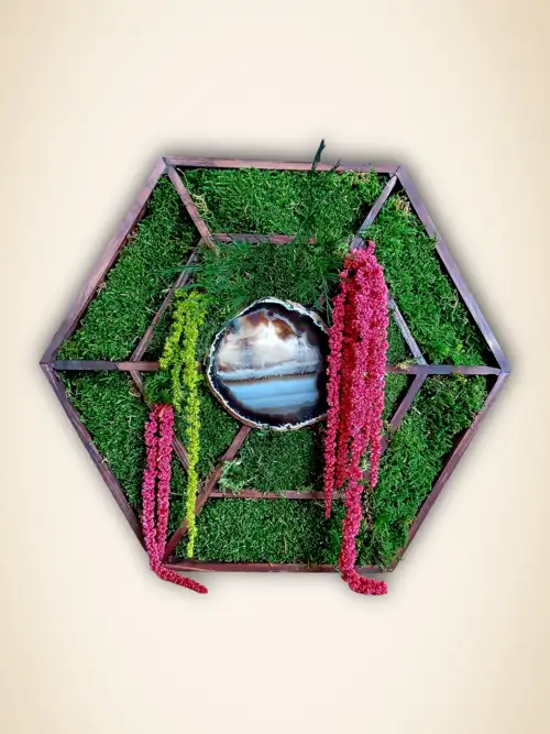 Mandala Végétal avec Agate Paysage