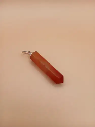Pendentif Pointe en Cornaline avec Chaîne