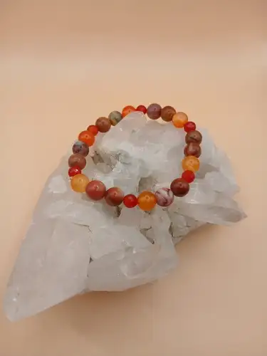 Bracelet en Cornaline & Agate Crazy Lace – Énergie et Joie de vivre