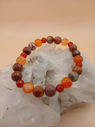Bracelet en Cornaline & Agate Crazy Lace – Énergie et Joie de vivre