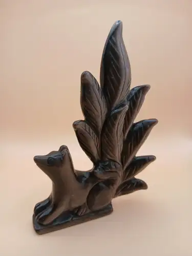 Renard en Obsidienne Argentée – 13,5 cm (Qualité AA)