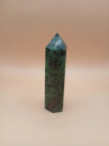 Pointe en Rubis Zoïsite – Qualité AA sur Fleur de Vie