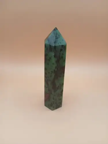 Pointe en Rubis Zoïsite – Qualité AA sur Fleur de Vie