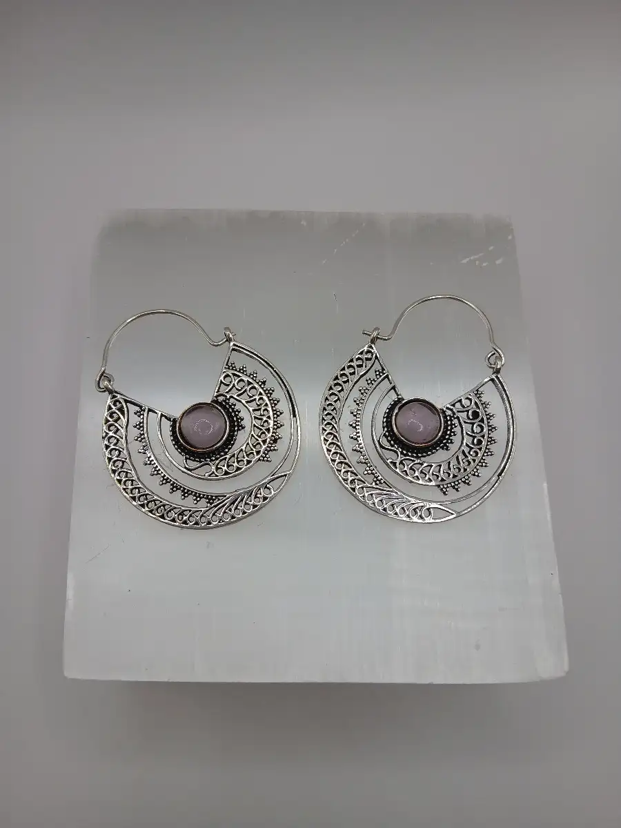 ? Boucles d’oreilles argentées & Améthyste – Élégance bohème et sérénité