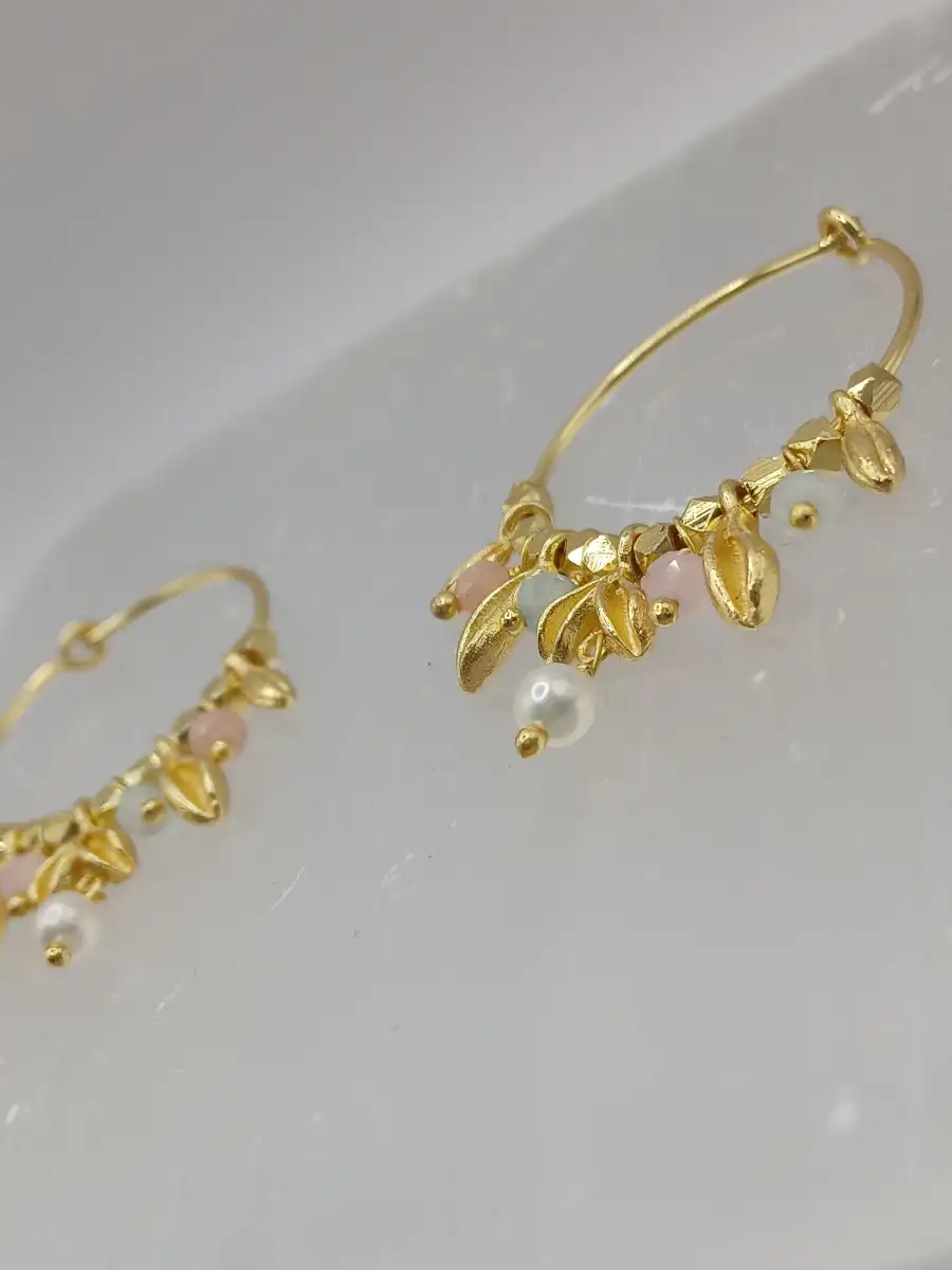 ✨ Boucles d’oreilles créoles plaqué or – Douceur & harmonie