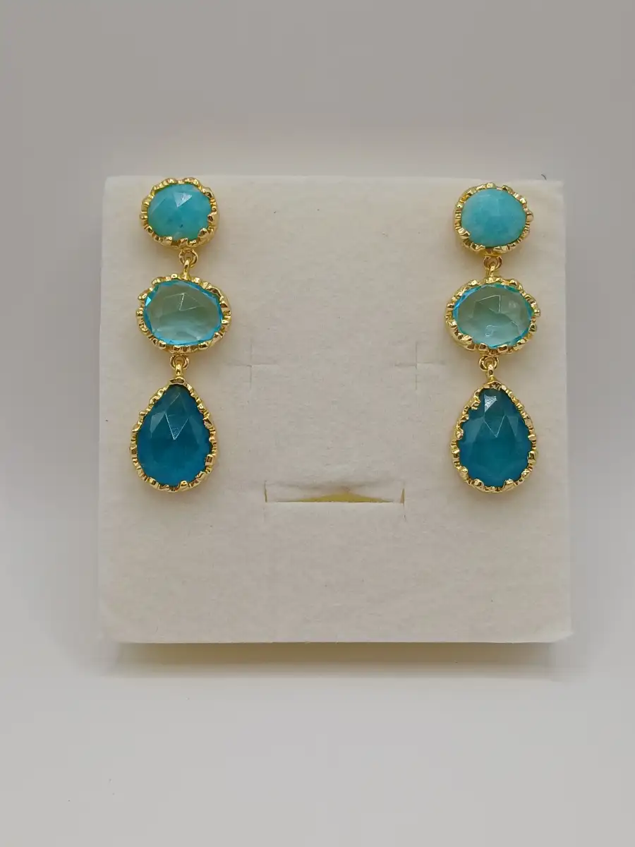 ✨ Boucles d’oreilles dorées & Topaze – Clarté & rayonnement