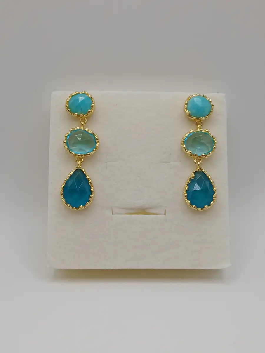 ✨ Boucles d’oreilles dorées & Topaze – Clarté & rayonnement