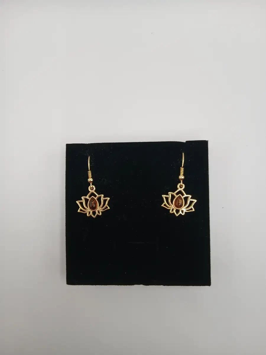 ✨ Boucles d’oreilles dorées – Ambre & Ginkgo