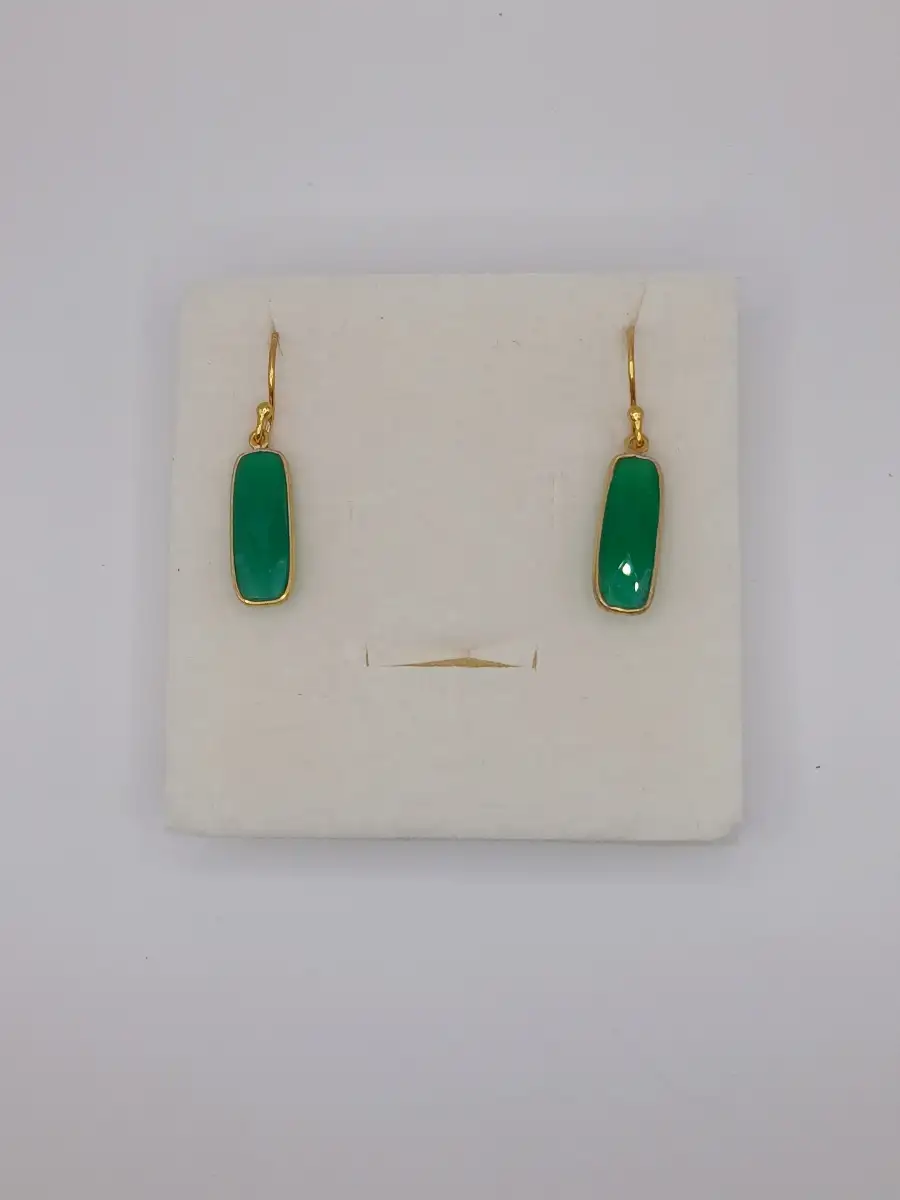 ✨ Boucles d’oreilles dorées & Émeraude – Amour & renouveau