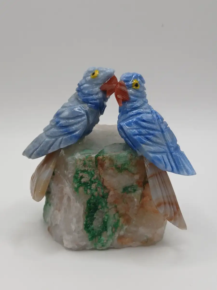 ? Duo de perruches en Sodalite & Cornaline