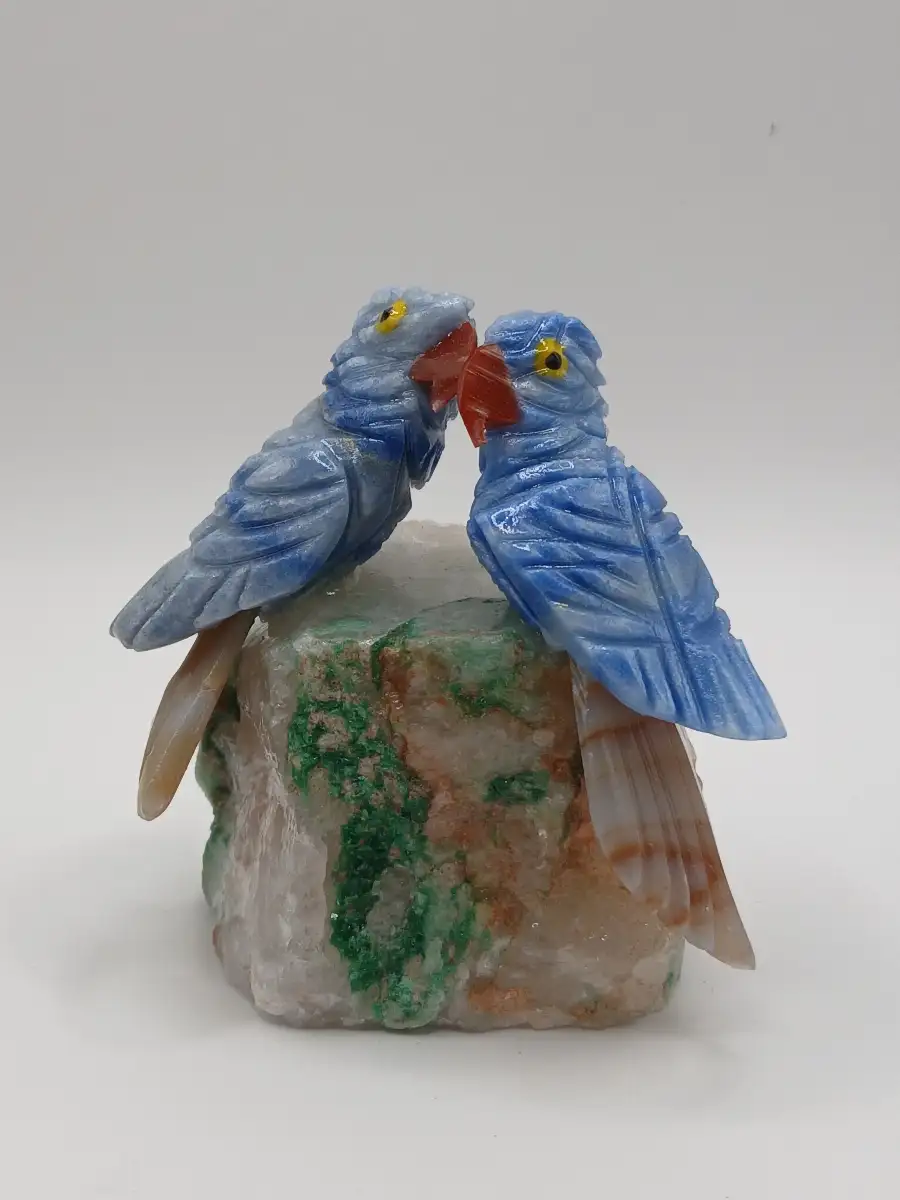 ? Duo de perruches en Sodalite & Cornaline