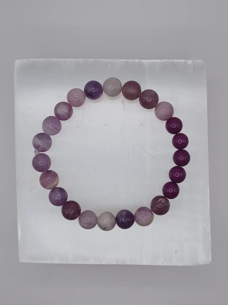 Bracelet Phosphosidérite, Fluorite AA & Lépidolite