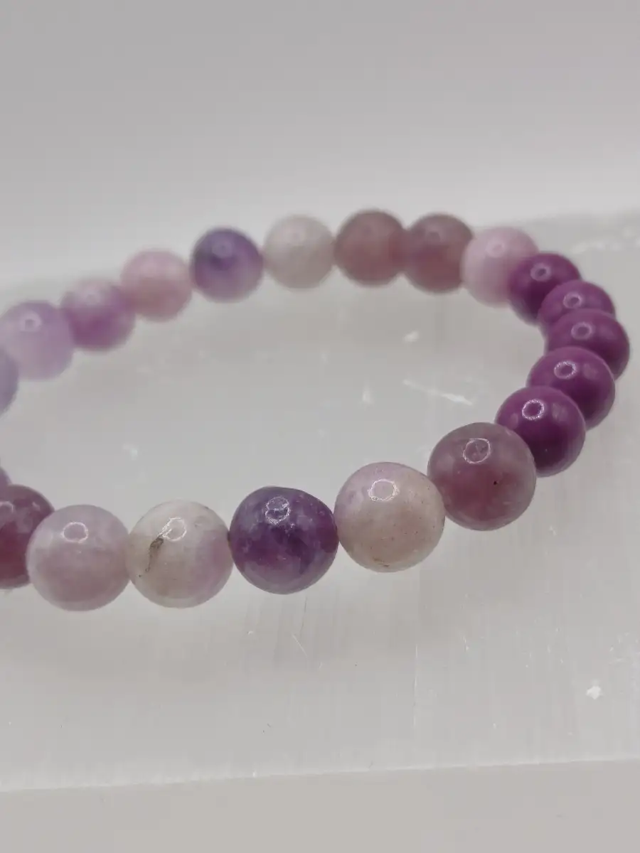 Bracelet Phosphosidérite, Fluorite AA & Lépidolite