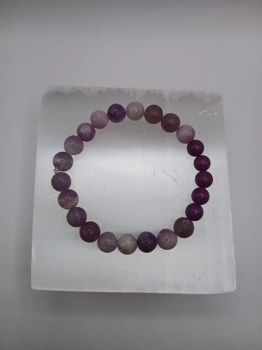 Bracelet Phosphosidérite, Fluorite AA & Lépidolite