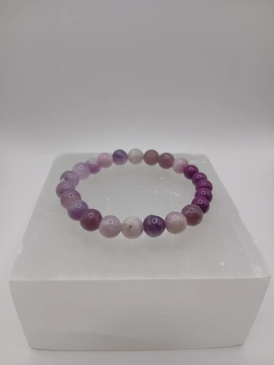 Bracelet Phosphosidérite, Fluorite AA & Lépidolite