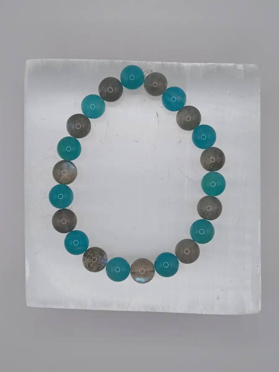? Bracelet Labradorite & Amazonite  Protection & sérénité