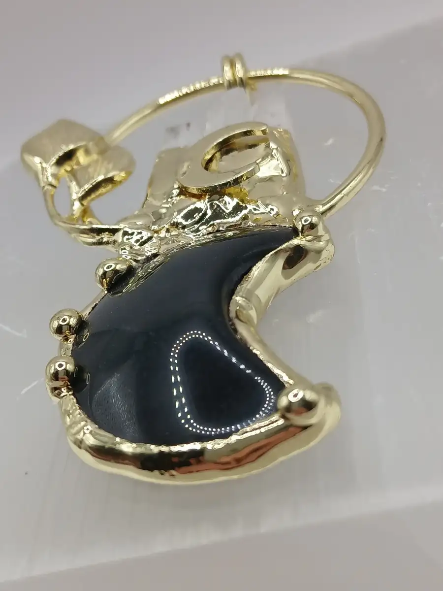 ? Pendentif Quartz Fumé & Cristal de Roche – Chaîne longue dorée  Protection & clarté