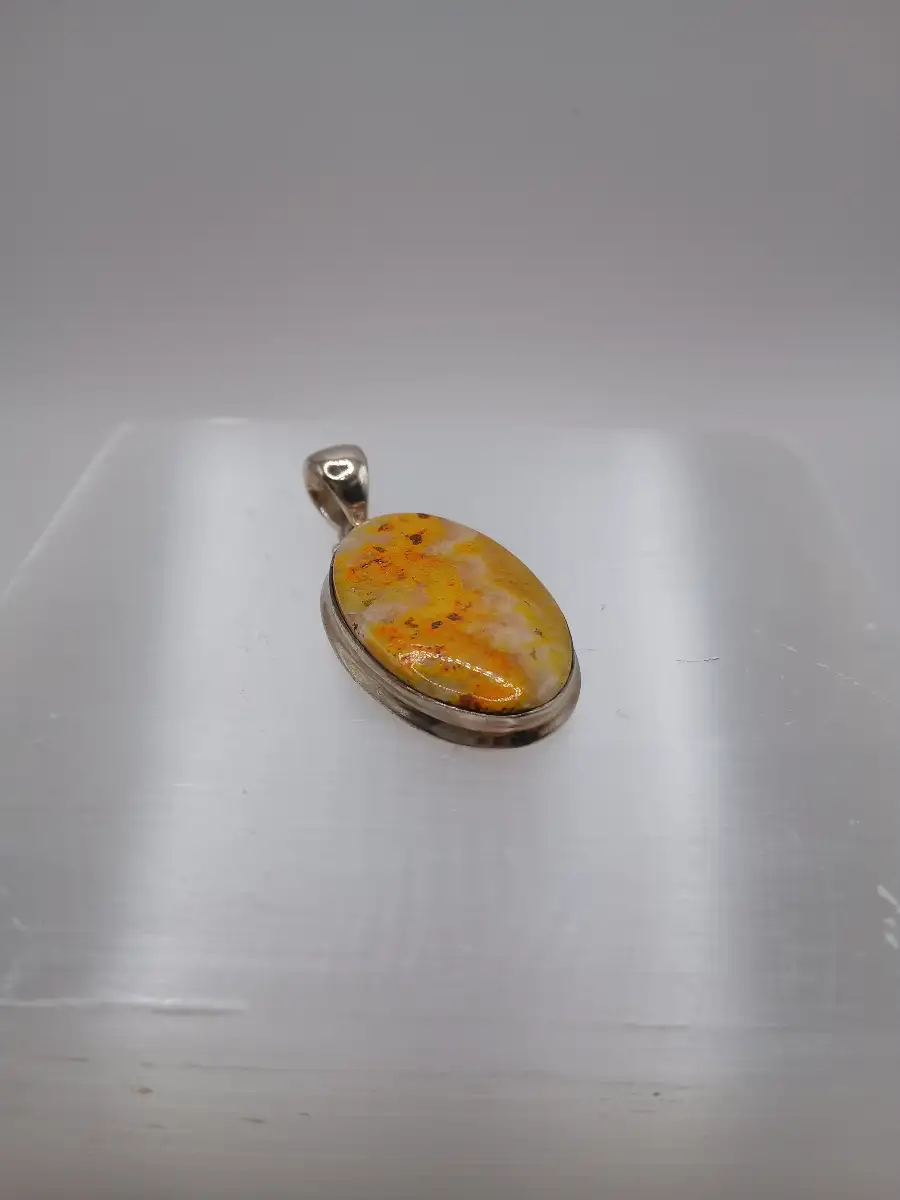 ✨ Pendentif Jaspe Bumblebee – Argent 925  Énergie solaire & joie de vivre