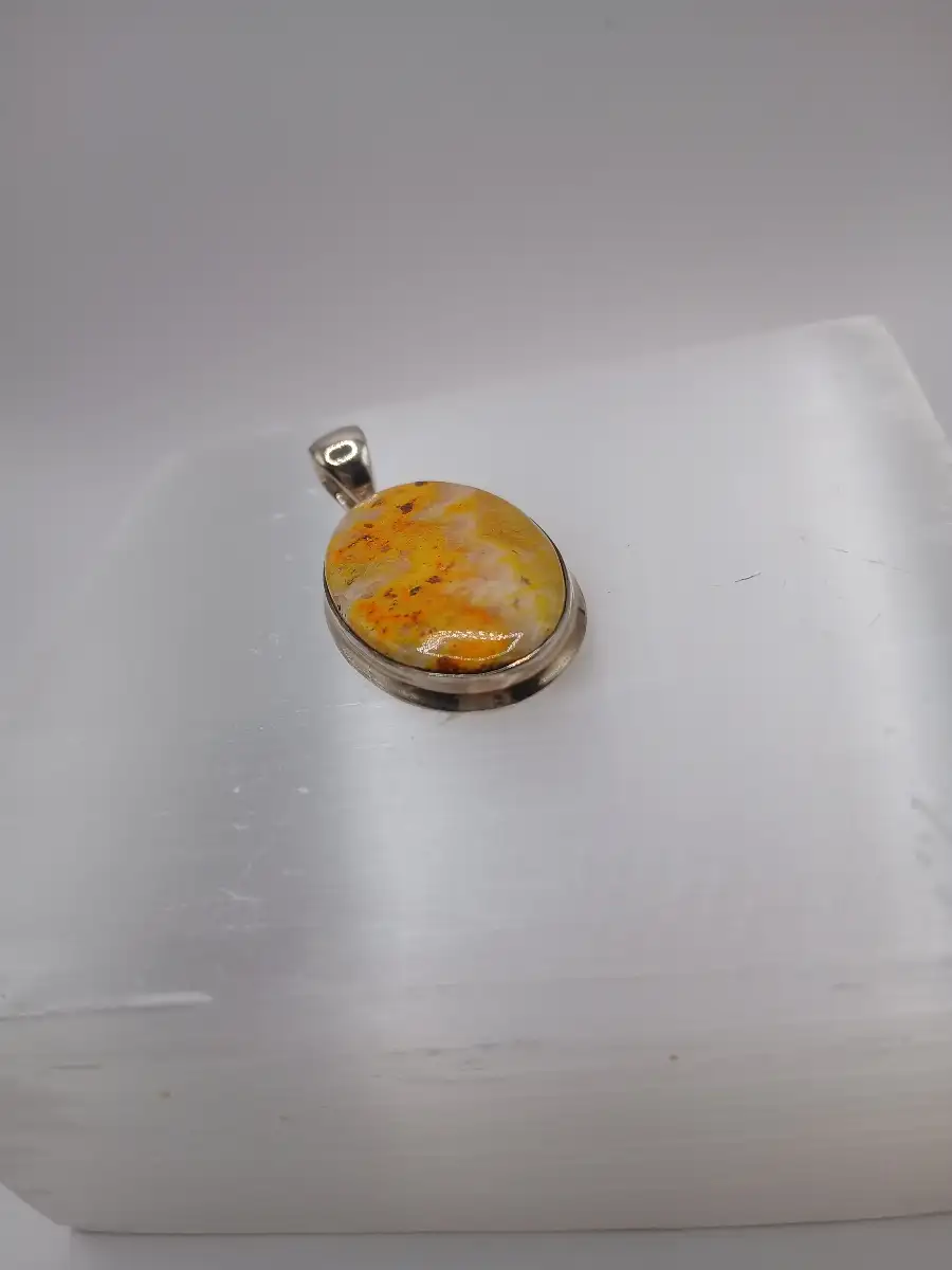 ✨ Pendentif Jaspe Bumblebee – Argent 925  Énergie solaire & joie de vivre