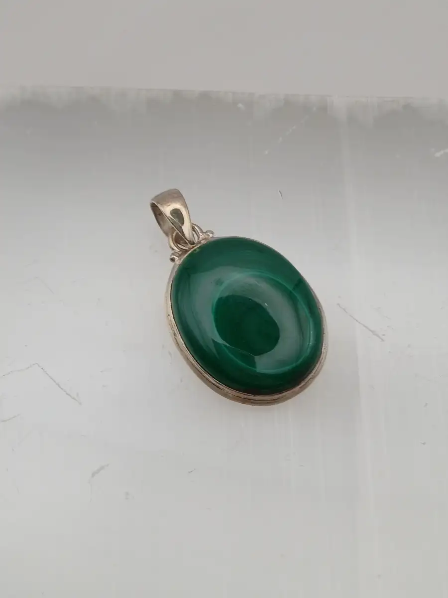 ? Pendentif en Malachite – Argent 925  Protection & transformation