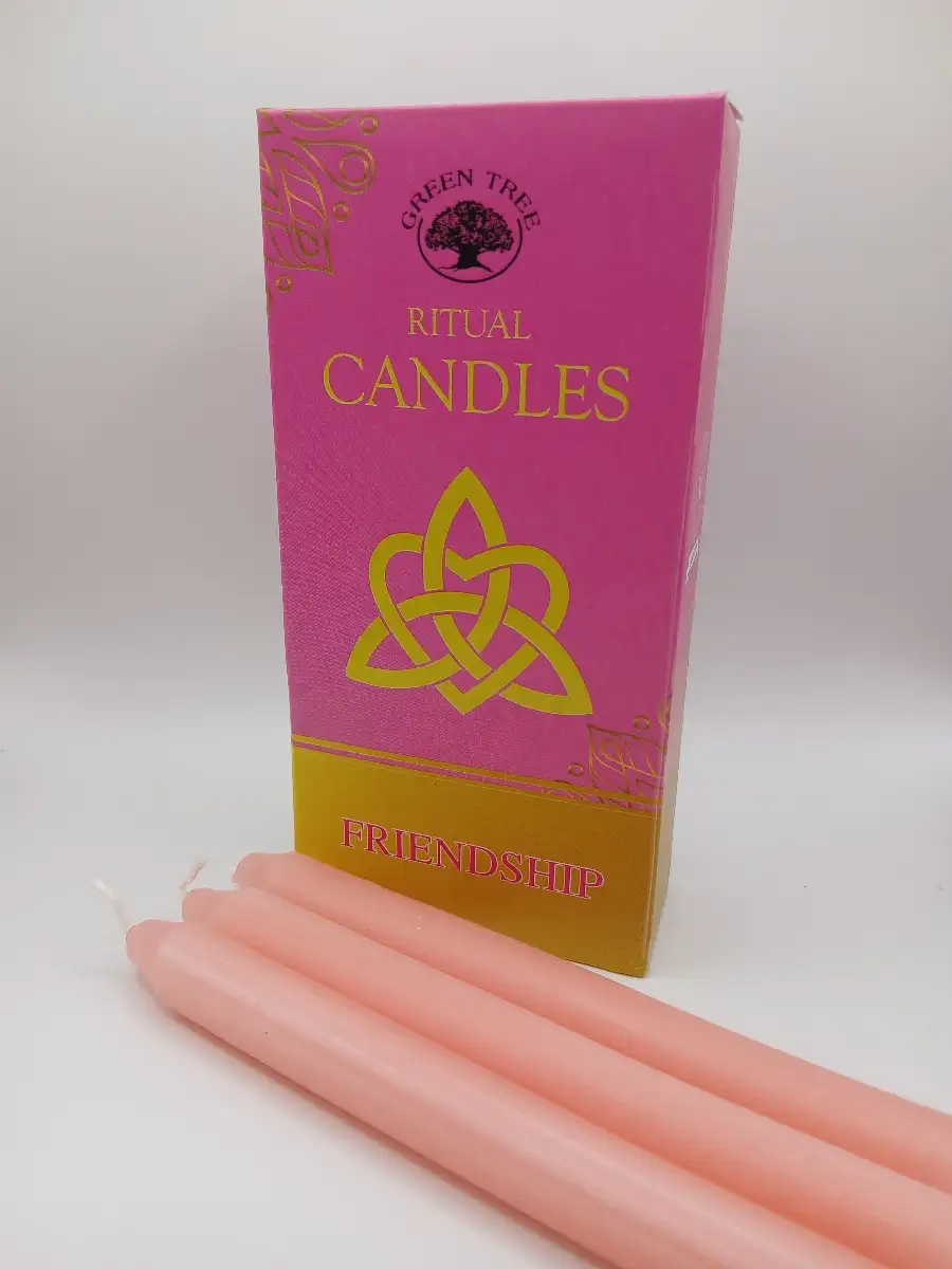 Bougies Rituel "Friendship" – Roses -Teintées dans la masse – Paquet de 10