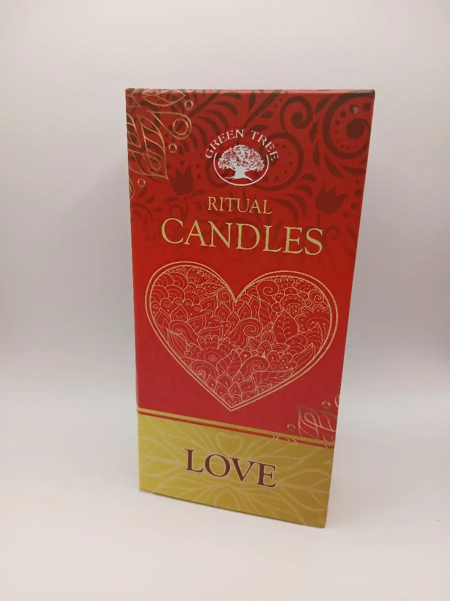 Bougies Rituel "Love" – Rouges -Teintées dans la masse – Paquet de 10