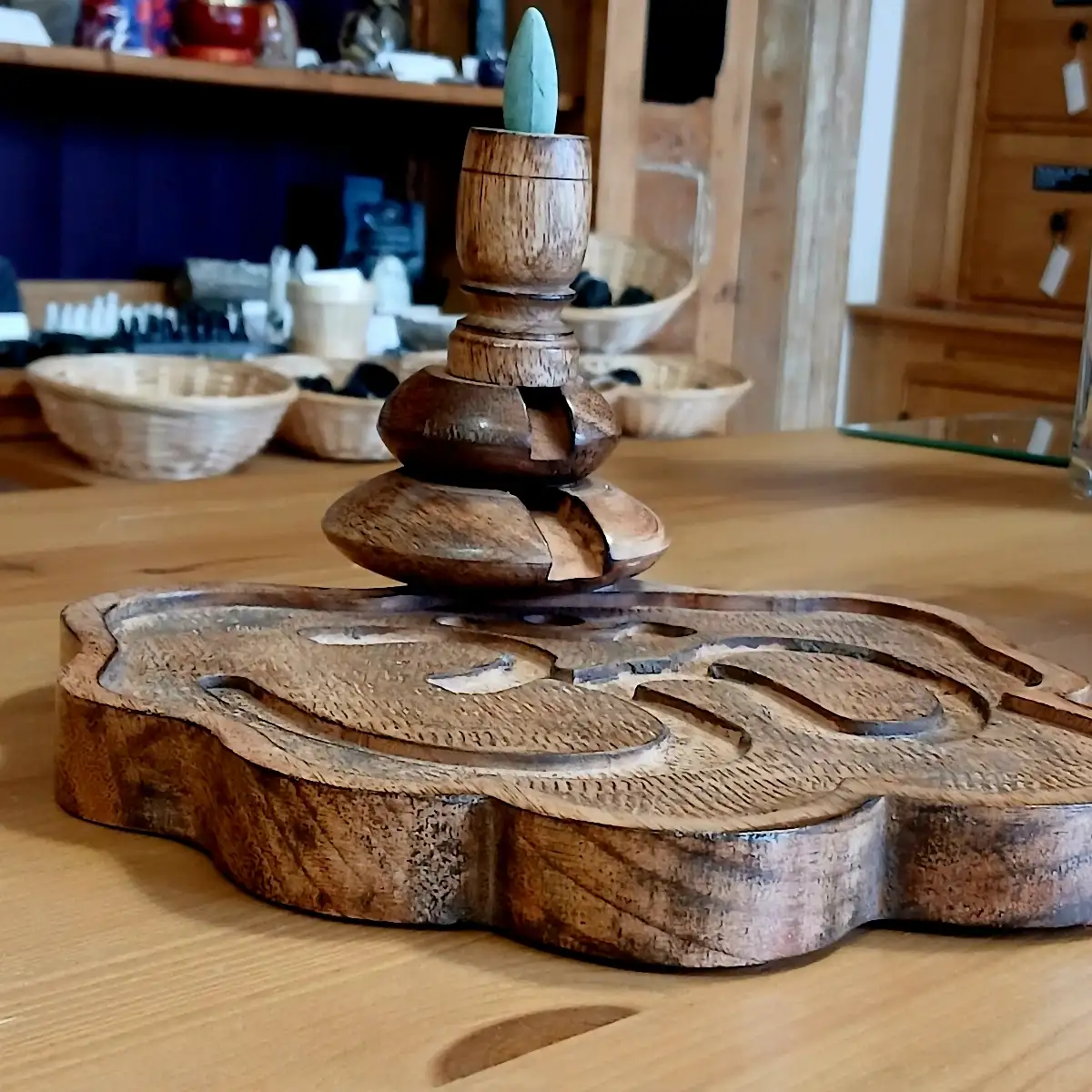 Porte-Encens en Bois – Symbole Om