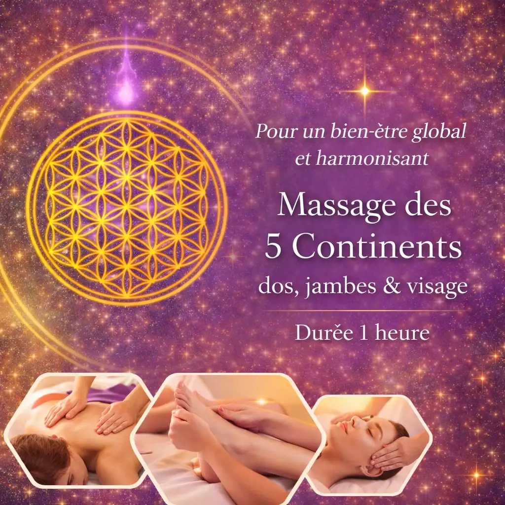 Carte Cadeau Massage 5 continents jambes dos visage
