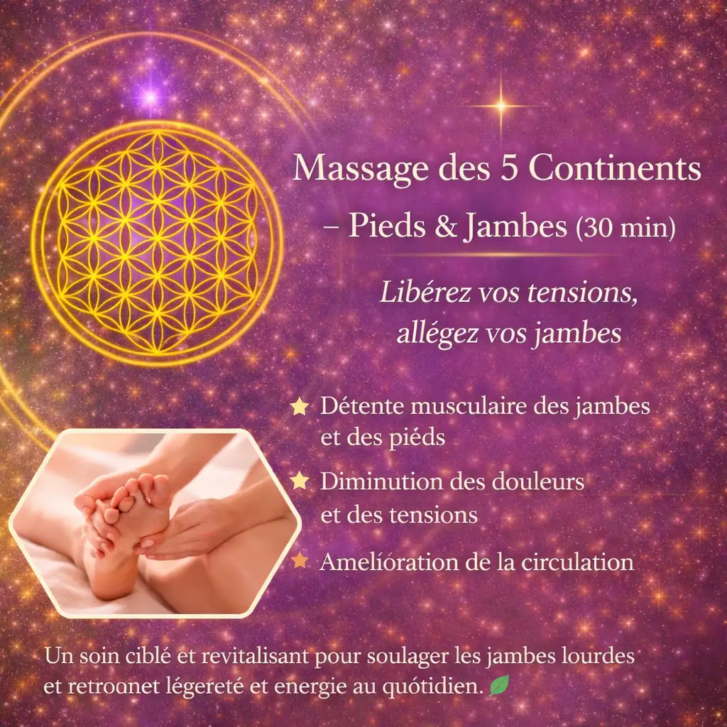 Carte Cadeau Massage 5 Continents Pieds Jambes