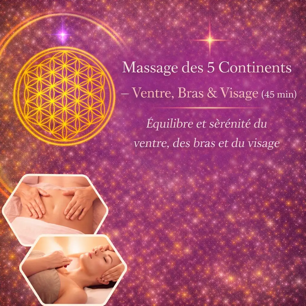 Massage des 5 Continents – Ventre, Bras & Visage