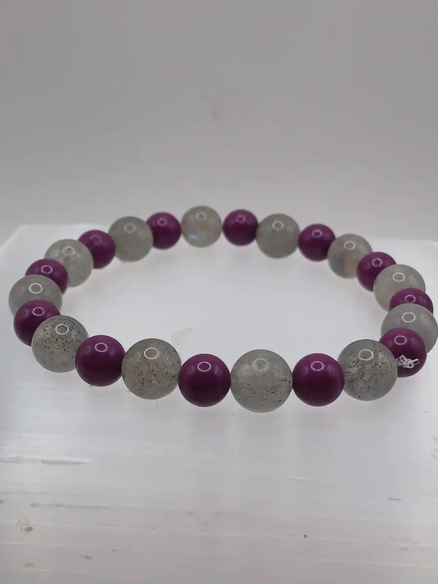 Bracelet Lépidolite & Labradorite – Protection & apaisement copie