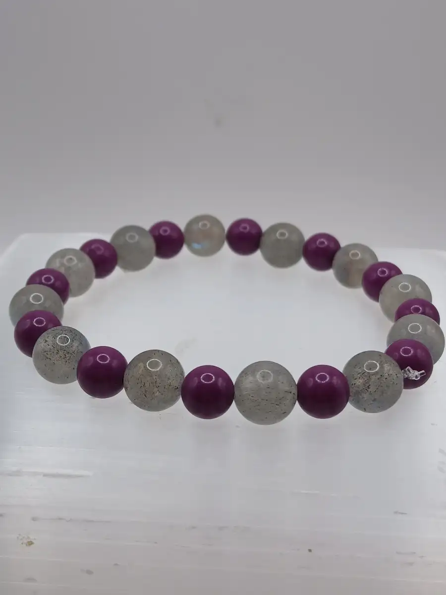 Bracelet Lépidolite & Labradorite – Protection & apaisement copie