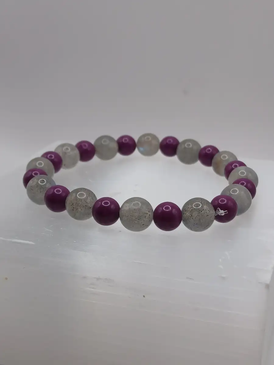 Bracelet Lépidolite & Labradorite – Protection & apaisement copie